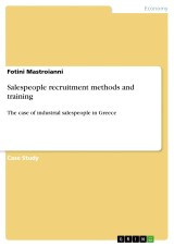 Salespeople recruitment methods and training