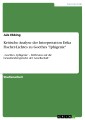 Kritische Analyse der Interpretation Erika Fischer-Lichtes zu Goethes "Iphigenie"