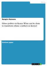 Ethno politics in Kenya. What can be done to transform ethnic conflicts in Kenya?