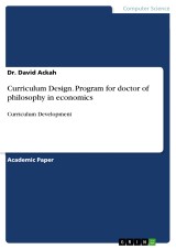 Curriculum Design. Program for doctor of philosophy in economics