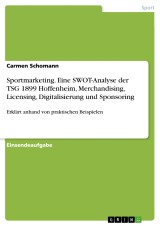 Sportmarketing. Eine SWOT-Analyse der TSG 1899 Hoffenheim, Merchandising, Licensing, Digitalisierung und Sponsoring