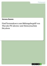 Fünf Textanalysen zum Bildungsbegriff von Theodor W. Adorno und Heinz-Joachim Heydorn