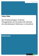 Die Freimaurerlogen. Geheime Übungsräume der Vernunft oder Abwehr  des Absolutismus? Habermas vs.  Koselleck