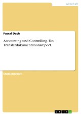 Accounting und Controlling. Ein Transferdokumentationsreport
