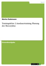 Trainingslehre 2. Ausdauertraining, Planung des Mesozyklus