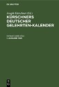 Kürschners Deutscher Gelehrten-Kalender. 1. Ausgabe 1925