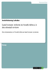 Land tenure reform in South Africa. A decolonial review