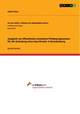 Vergleich von öffentlichen monetären Förderprogrammen für die Gründung eines Sporthotels in Brandenburg
