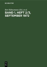 Band 1, Heft 2/3, September 1972