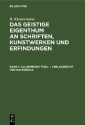 Allgemeiner Theil. - Verlagsrecht und Nachdruck