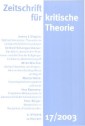 Zeitschrift für kritische Theorie / Zeitschrift für kritische Theorie, Heft 17