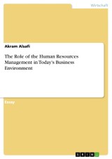 The Role of the Human Resources Management in Today's Business Environment