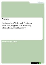 Stationsarbeit Volleyball. Festigung Pritschen, Baggern und Aufschlag (Realschule, Sport Klasse 7)