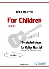 For Children by Bartok (easy guitar quartet) SCORE