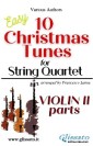 Violin II part of "10 Christmas Tunes" for String Quartet