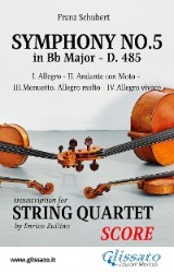 Symphony No.5 - D.485 for String Quartet (score)