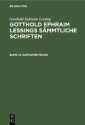 Gotthold Ephraim Lessing: Gotthold Ephraim Lessings Sämmtliche Schriften. Band 13, Supplementband
