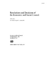 Resolutions and Decisions of the Economic and Social Council: 2018 Session
