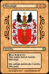 The noble Polish family Nieczuja. Die adlige polnische Familie Nieczuja.