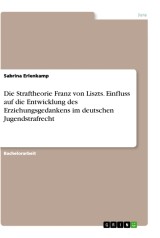 Die Straftheorie Franz von Liszts. Einfluss auf die Entwicklung des Erziehungsgedankens im deutschen Jugendstrafrecht