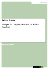 Analyse de l'espèce humaine de Robert Antelme
