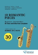 Bb Tenor and Eb Baritone Saxophone easy duets book - 10 Romantic Pieces (scored in 3 keys)
