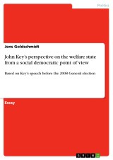 John Key's perspective on the welfare state from a social democratic point of view