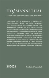 Hofmannsthal - Jahrbuch zur Europäischen Moderne
