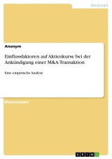 Einflussfaktoren auf Aktienkurse bei der Ankündigung einer M&A-Transaktion