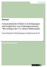 Unsystematisches Finden von Zerlegungen und Vergleichen von Ordnungssystemen. 