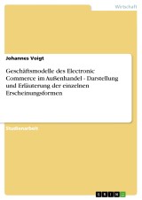 Geschäftsmodelle des Electronic Commerce im Außenhandel - Darstellung und Erläuterung der einzelnen Erscheinungsformen