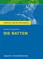 Die Ratten von Gerhart Hauptmann. Textanalyse und Interpretation mit ausführlicher Inhaltsangabe und Abituraufgaben mit Lösungen.