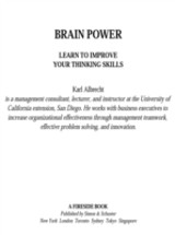 Brain Power: Learn to Improve Your Thinking Skills